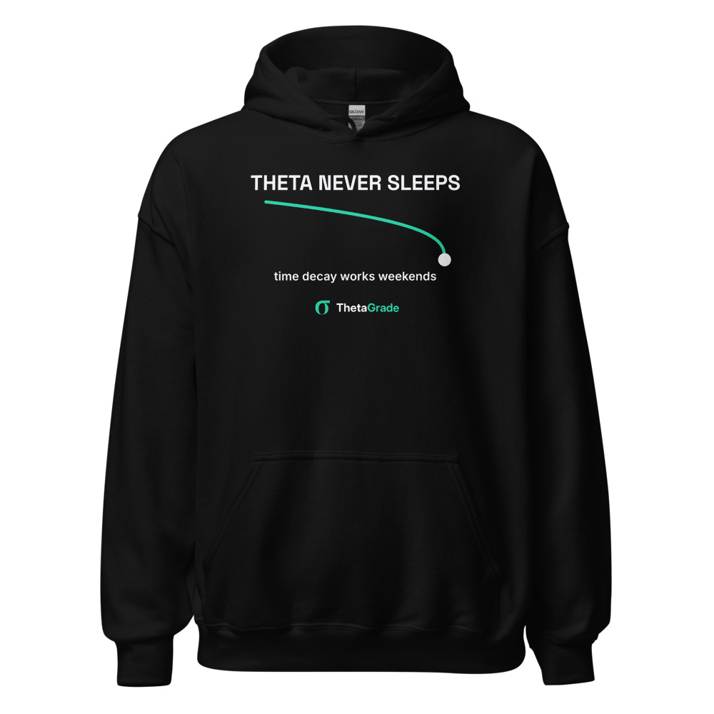 Theta Never Sleeps Hoodie, Black, product photo